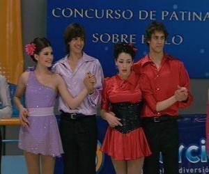 yapboz buz Guido, Tamara, Josefina ve Gonzalo dans yarışması pateni